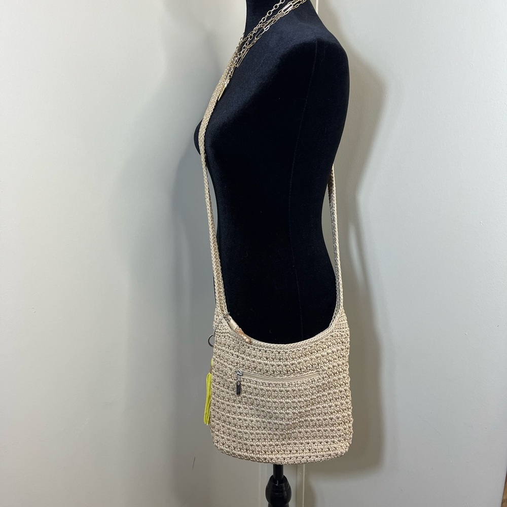 The Sak Cream Crochet Crossbody Bag